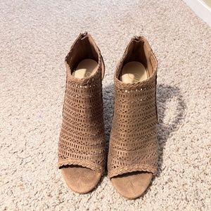 Fergie peep toe ankle booties